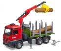 Ciężarówka mercedes benz arocs z dźwigiem do przewozu drewna + 3 kłody