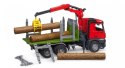 Ciężarówka mercedes benz arocs z dźwigiem do przewozu drewna + 3 kłody