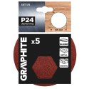 Krążki ścierne na rzep 125 mm, P24, 5 szt., bez otworów