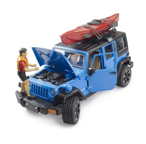 Pojazd jeep wrangler rubicon z kajakiem i figurką Pojazd jeep wrangler rubicon z kajakiem i figurką