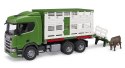 Pojazd scania super 560r kontener z figurką krowy