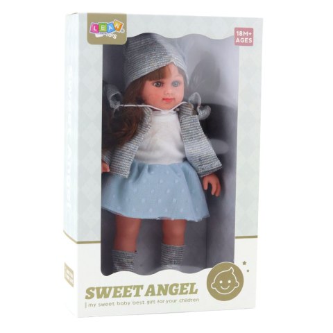 Lalka W Niebieskiej Sukience Czapeczka Sweterek Rękawiczki Czapka 36,5cm Lalka W Niebieskiej Sukience Czapeczka Sweterek Rękawiczki Czapka 36,5cm