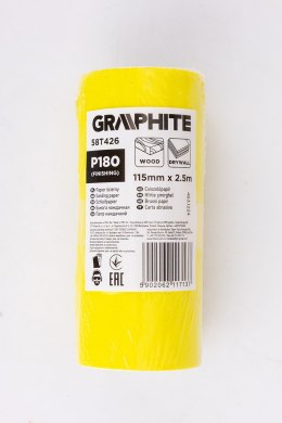 Papier ścierny żółty w rolce 2,5 m x 115 mm, P180