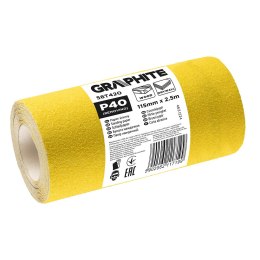 Papier ścierny żółty w rolce 2,5 m x 115 mm, P40