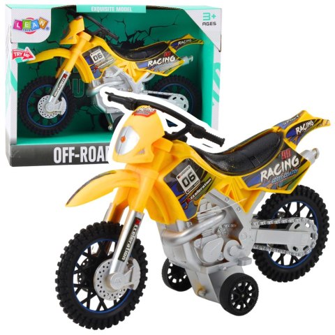 Motor Crossowy Off-Road Napęd Światła Dźwięki Żółty Motor Crossowy Off-Road Napęd Światła Dźwięki Żółty