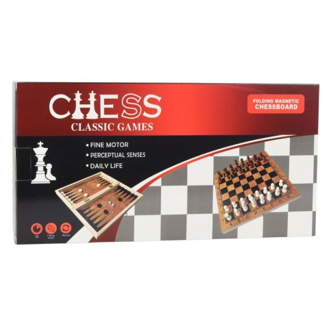 Klasyczna Gra Logiczna 3w1 Szachy Warcaby Backgammon Drewniane Klasyczna Gra Logiczna 3w1 Szachy Warcaby Backgammon Drewniane
