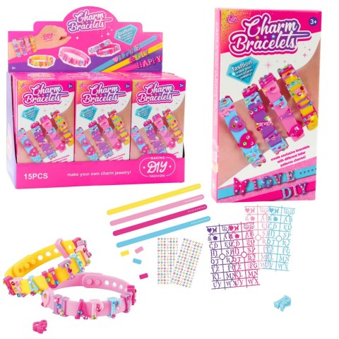 Zestaw Bransoletek DIY Zawieszki Litery 4 Bransoletki Regulowane Zestaw Bransoletek DIY Zawieszki Litery 4 Bransoletki Regulowane