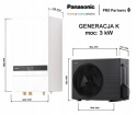 3kW Panasonic seria K 1 fazowa Pompa Ciepła KIT-WC03K3E5 WH-SDC0309K3E5 WH-UDZ03KE5 HIGH-PERFORMANCE