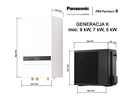 9kW seria K Panasonic Pompa Ciepła KIT-WC09K3E5 WH-SDC0309K3E5 WH-UDZ09KE5 HIGH-PERFORMANCE 1 FAZOWA