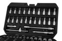 Zestaw kluczy nasadowych 1/4", 55 szt., satynowy