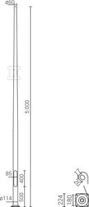 SŁUP SAL6 INOX+B50+NAKR+WR4/1/0,5/5