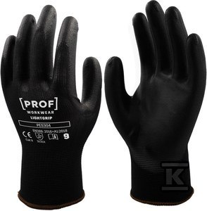 RĘKAWICE PU LIGHTGRIP CZARNE 10 PAR 9