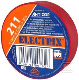 TAŚMA IZOL.19X20 CZERWONA ELECTRIC 211P