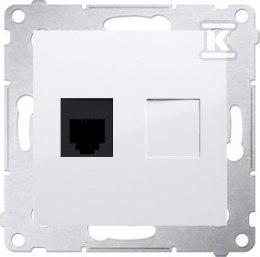 GN.TE.RJ12 MOD.+RAM.GIPS/IP44 BI.SIMON54