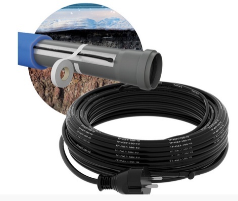 4m Antyzamarzaniowy kabel - przewód grzewczy z wbudowanym termoregulatorem