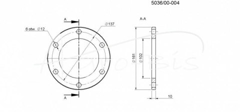 Pierścień dystansowy 5,5 mm kosiarka rotacyjna metalowy Z-036 Rolmus Pierścień dystansowy 5,5 mm kosiarka rotacyjna metalowy Z-036 Rolmus