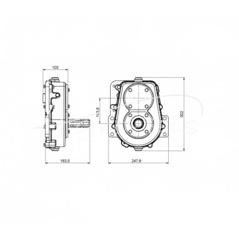 Przekładnia kompletna napędu pompy hydraulicznej ładowacz Cyklop T-214 Rolmus Przekładnia kompletna napędu pompy hydraulicznej ładowacz Cyklop T-214 Rolmus