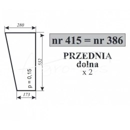 Szyba przednia mała Smolniki