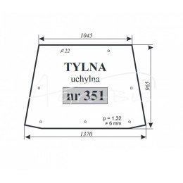 Szyba tylna Ostrówek K-163 uchylna