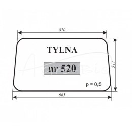 Szyba tylna ciągnik jugosł. IMT-579