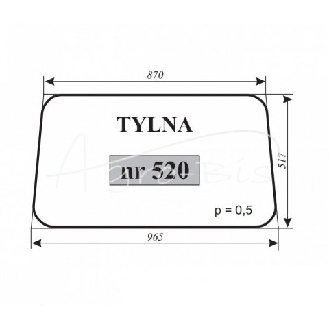 Szyba tylna ciągnik jugosł. IMT-579