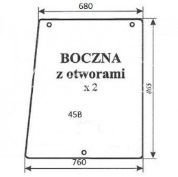 Szyba boczna BIAŁORUŚ MTZ z otworami