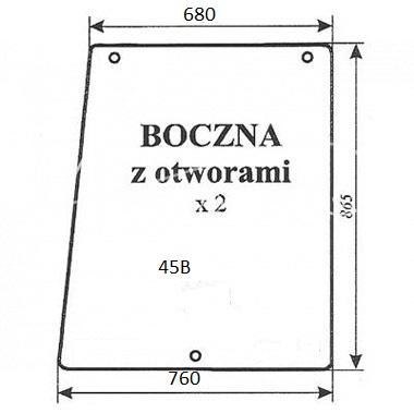 Szyba boczna BIAŁORUŚ MTZ z otworami Szyba boczna BIAŁORUŚ MTZ z otworami