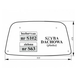 Szyba dachowa John Deere bezbarwna