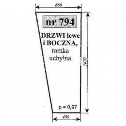 Szyba drzwi i boczna Bizon Naglak