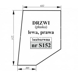 Szyba drzwi lewa/prawa Case