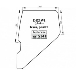 Szyba drzwi l/p Fiat bezbarwna