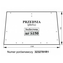Szyba przednia Case płaska bezbarwna