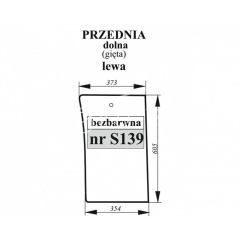 Szyba przednia dolna lewa gięta Fiat Szyba przednia dolna lewa gięta Fiat