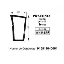 Szyba przednia dolna lewa zielona Fendt