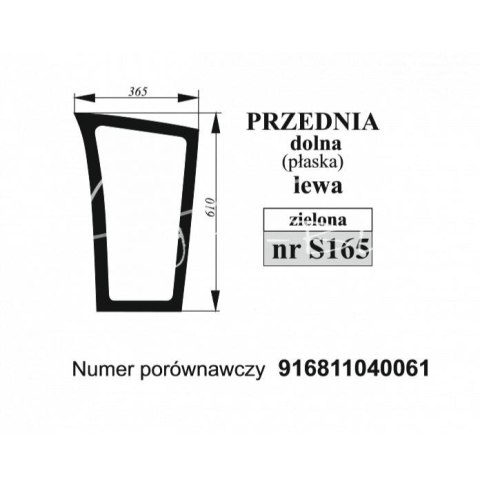 Szyba przednia dolna lewa zielona Fendt Szyba przednia dolna lewa zielona Fendt