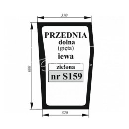 Szyba przednia dolna lewa zielona MF