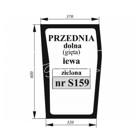 Szyba przednia dolna lewa zielona MF Szyba przednia dolna lewa zielona MF