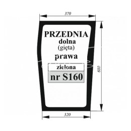 Szyba przednia dolna prawa MF zielona