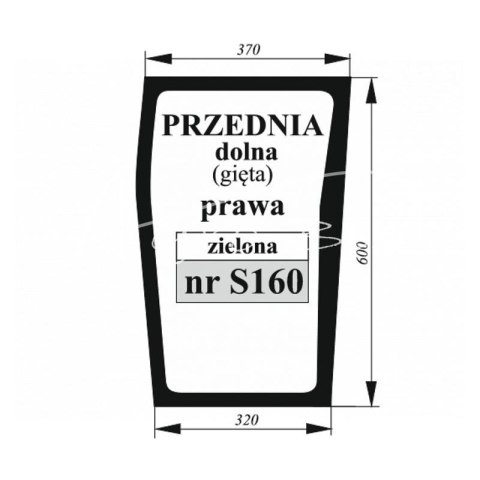 Szyba przednia dolna prawa MF zielona