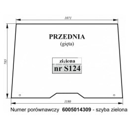 Szyba przednia gięta zielona Class Renault