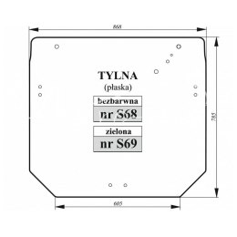 Szyba tylna John Deere zielona R206835