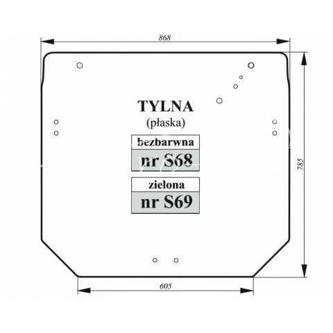 Szyba tylna John Deere zielona R206835 Szyba tylna John Deere zielona R206835