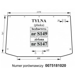 Szyba tylna Lamborghini, Same bezbarwna