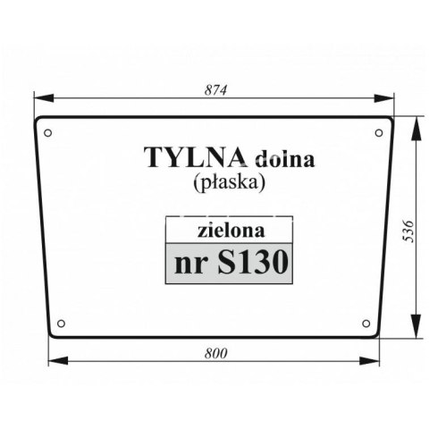 Szyba tylna dolna Claas Renault płaska zielona 6005014312 Szyba tylna dolna Claas Renault płaska zielona 6005014312