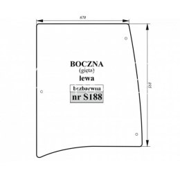 Szyba boczna lewa MTZ BELARUS gięta bezbarwna