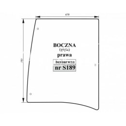 Szyba boczna prawa MTZ BELARUS gięta bezbarwna