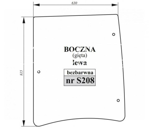 Szyba boczna lewa Farmer gięta bezbarwna