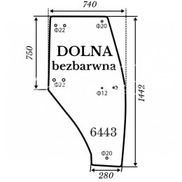 Szyba drzwi Kubota L3200 bezbarwna