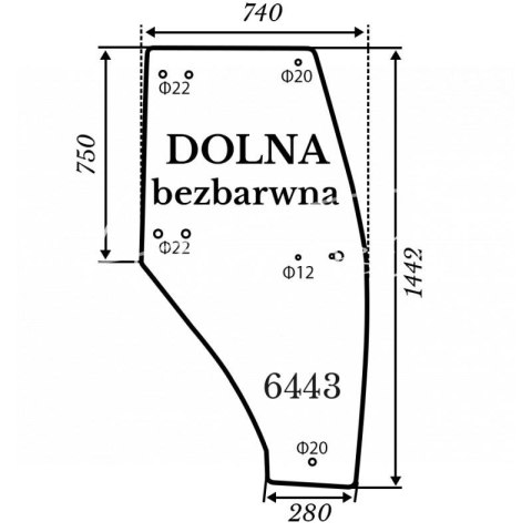 Szyba drzwi Kubota L3200 bezbarwna Szyba drzwi Kubota L3200 bezbarwna