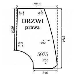 Szyba drzwi prawa Kubota BX231